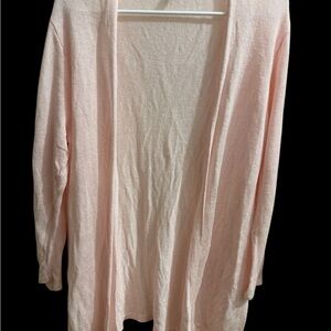 Women’s J.Jill Soft pink Linen plus size 2X cardigan! Cut out at the hips! 33L